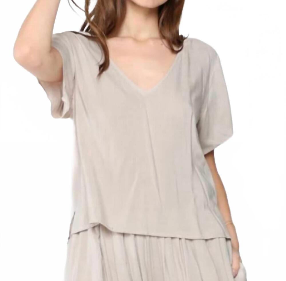 NEW RIPLEY RADER linen every day v neck top in sand